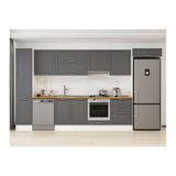 Alvinka 385X222 Cm Klasik Mebran Mutfak Dolabı, Mbb E80B45S60 1 Mebran Antrasit Suntalam