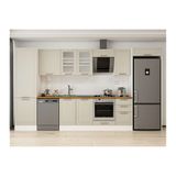 Alvinka 385X222 Cm Klasik Mebran Mutfak Dolabı, Mbb E80B60S45 3 Mebran Kumtaşı Mdf