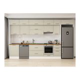 Alvinka 385X240 Cm Klasik Mebran Mutfak Dolabı, Mb E80S60S45 1 Mebran Kumtaşı Mdf