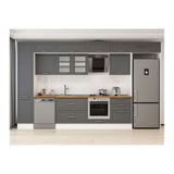 Alvinka 385X240 Cm Klasik Mebran Mutfak Dolabı, Mbb E80B45S60 3 Mebran Antrasit Suntalam