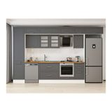 Alvinka 385X240 Cm Klasik Mebran Mutfak Dolabı, Mbb E90B50S45 3 Mebran Antrasit Mdf