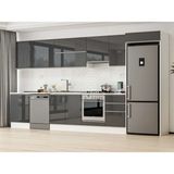 Alvinka 390X222 cm High Gloss Mutfak Dolabı MB-E80S60S50-1 Antrasit - Suntalam
