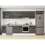 Alvinka 390X222 cm High Gloss Mutfak Dolabı MB-E90S40S60-1 Antrasit - Suntalam