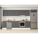 Alvinka 390X222 cm Klasik Mebran Mutfak Dolabı MB-E80S50S60-1 Antrasit - Mdf