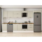 Alvinka 390X222 cm Klasik Mebran Mutfak Dolabı MB-E80S50S60-2 Kumtaşı - Suntalam - Kum Beji