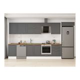 Alvinka 390X222 Cm Klasik Mebran Mutfak Dolabı, Mb E80S50S60 2 Mebran Antrasit Mdf