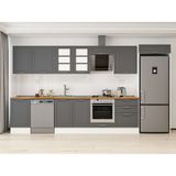 Alvinka 390X222 cm Klasik Mebran Mutfak Dolabı MB-E80S50S60-3 Antrasit - Suntalam