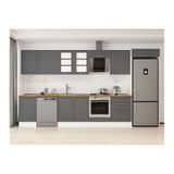 Alvinka 390X222 Cm Klasik Mebran Mutfak Dolabı, Mb E80S50S60 3 Mebran Antrasit Mdf