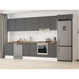 Alvinka 390X222 cm Klasik Mebran Mutfak Dolabı MB-E80S60S50-1 Antrasit - Mdf