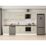 Alvinka 390X222 cm Klasik Mebran Mutfak Dolabı MB-E80S60S50-2 Kumtaşı - Suntalam - Kum Beji