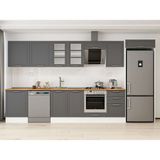 Alvinka 390X222 cm Klasik Mebran Mutfak Dolabı MB-E80S60S50-3 Antrasit - Suntalam