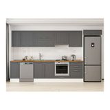 Alvinka 390X222 Cm Klasik Mebran Mutfak Dolabı, Mb E90S40S60 1 Mebran Antrasit Suntalam