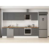 Alvinka 390X222 cm Klasik Mebran Mutfak Dolabı MB-E90S40S60-2 Antrasit - Mdf