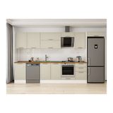 Alvinka 390X222 Cm Klasik Mebran Mutfak Dolabı, Mb E90S50S50 2 Mebran Kumtaşı Mdf