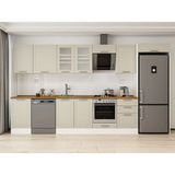 Alvinka 390X222 cm Klasik Mebran Mutfak Dolabı MB-E90S50S50-3 Kumtaşı - Mdf - Kum Beji