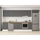 Alvinka 390X222 cm Klasik Mebran Mutfak Dolabı MB-E90S60S40-1 Antrasit - Mdf