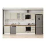 Alvinka 390X222 Cm Klasik Mebran Mutfak Dolabı, Mb E90S60S40 3 Mebran Kumtaşı Suntalam