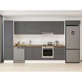 Alvinka 390X222 cm Klasik Mebran Mutfak Dolabı MBB-E80B50S60-1 Antrasit - Mdf
