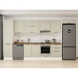 Alvinka 390X222 cm Klasik Mebran Mutfak Dolabı MBB-E80B50S60-1 Kumtaşı - Suntalam - Kum Beji