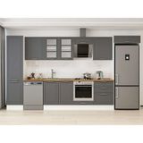 Alvinka 390X222 cm Klasik Mebran Mutfak Dolabı MBB-E80B50S60-3 Antrasit - Suntalam