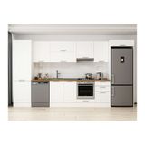 Alvinka 390X222 Cm Klasik Mebran Mutfak Dolabı, Mbb E80B60S50 1 Mebran Beyaz Mdf