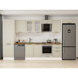 Alvinka 390X222 cm Klasik Mebran Mutfak Dolabı MBB-E80B60S50-3 Kumtaşı - Suntalam - Kum Beji