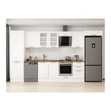 Alvinka 390X222 Cm Klasik Mebran Mutfak Dolabı, Mbb E80B60S50 3 Mebran Beyaz Mdf
