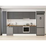 Alvinka 390X222 cm Klasik Mebran Mutfak Dolabı MBB-E90B40S60-1 Antrasit - Suntalam