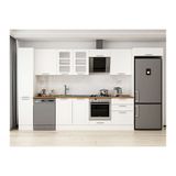 Alvinka 390X222 Cm Klasik Mebran Mutfak Dolabı, Mbb E90B40S60 3 Mebran Beyaz Mdf