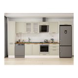 Alvinka 390X222 Cm Klasik Mebran Mutfak Dolabı, Mbb E90B40S60 3 Mebran Kumtaşı Mdf