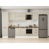 Alvinka 390X222 cm Klasik Mebran Mutfak Dolabı MBB-E90B50S50-2 Kumtaşı - Mdf - Kum Beji