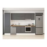 Alvinka 390X222 Cm Klasik Mebran Mutfak Dolabı, Mbb E90B60S40 1 Mebran Antrasit Mdf