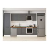 Alvinka 390X222 Cm Klasik Mebran Mutfak Dolabı, Mbb E90B60S40 2 Mebran Antrasit Suntalam