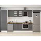 Alvinka 390X222 cm Klasik Mebran Mutfak Dolabı MBB-E90B60S40-3 Antrasit - Mdf