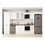 Alvinka 390X222 Cm Klasik Mebran Mutfak Dolabı, Mbb E90B60S40 3 Mebran Beyaz Mdf