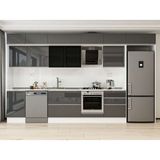 Alvinka 390X240 cm High Gloss Mutfak Dolabı MB-E80S50S60-3 Antrasit - Suntalam