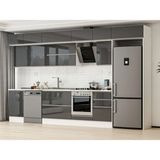 Alvinka 390X240 cm High Gloss Mutfak Dolabı MB-E90S50S50-2 Antrasit - Suntalam