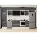 Alvinka 390X240 cm High Gloss Mutfak Dolabı MBB-E90B60S40-3 Antrasit - Suntalam