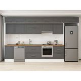 Alvinka 390X240 cm Klasik Mebran Mutfak Dolabı MB-E80S50S60-1 Antrasit - Mdf