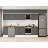 Alvinka 390X240 cm Klasik Mebran Mutfak Dolabı MB-E80S50S60-2 Antrasit - Mdf