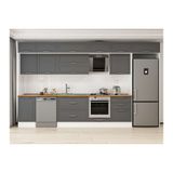 Alvinka 390X240 Cm Klasik Mebran Mutfak Dolabı, Mb E80S50S60 2 Mebran Antrasit Mdf
