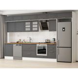 Alvinka 390X240 cm Klasik Mebran Mutfak Dolabı MB-E80S60S50-3 Antrasit - Mdf