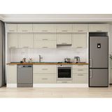 Alvinka 390X240 cm Klasik Mebran Mutfak Dolabı MB-E90S40S60-1 Kumtaşı - Suntalam - Kum Beji