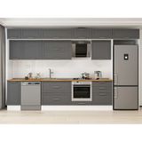 Alvinka 390X240 cm Klasik Mebran Mutfak Dolabı MB-E90S40S60-2 Antrasit - Mdf
