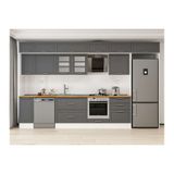 Alvinka 390X240 Cm Klasik Mebran Mutfak Dolabı, Mb E90S40S60 3 Mebran Antrasit Suntalam
