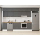 Alvinka 390X240 cm Klasik Mebran Mutfak Dolabı MB-E90S50S50-1 Antrasit - Suntalam