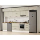 Alvinka 390X240 cm Klasik Mebran Mutfak Dolabı MB-E90S60S40-1 Kumtaşı - Mdf - Kum Beji