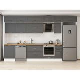 Alvinka 390X240 cm Klasik Mebran Mutfak Dolabı MB-E90S60S40-2 Antrasit - Mdf