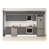 Alvinka 390X240 Cm Klasik Mebran Mutfak Dolabı, Mb E90S60S40 2 Mebran Antrasit Mdf