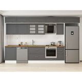 Alvinka 390X240 cm Klasik Mebran Mutfak Dolabı MB-E90S60S40-3 Antrasit - Mdf